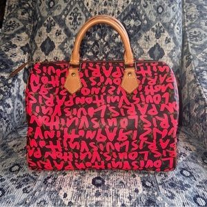 LV Speedy 30 graffiti Pink